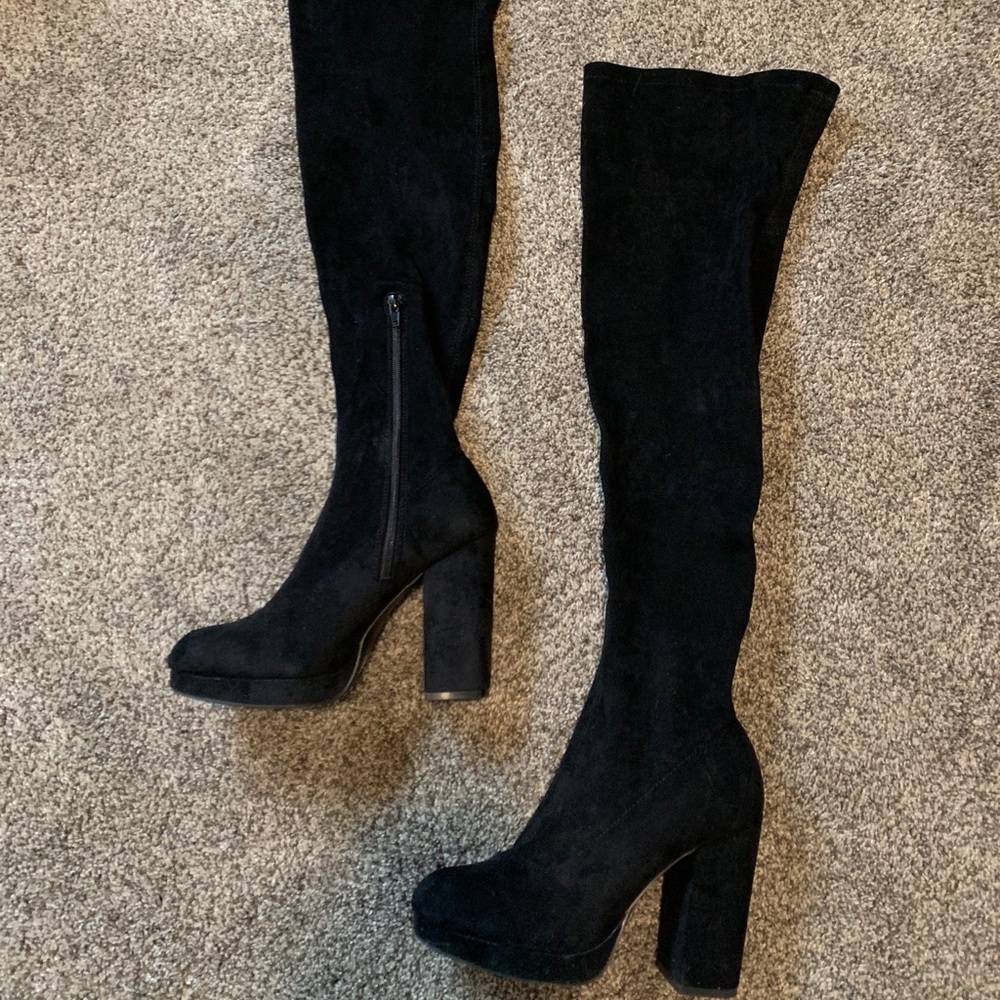 Black over-the-knee boots
